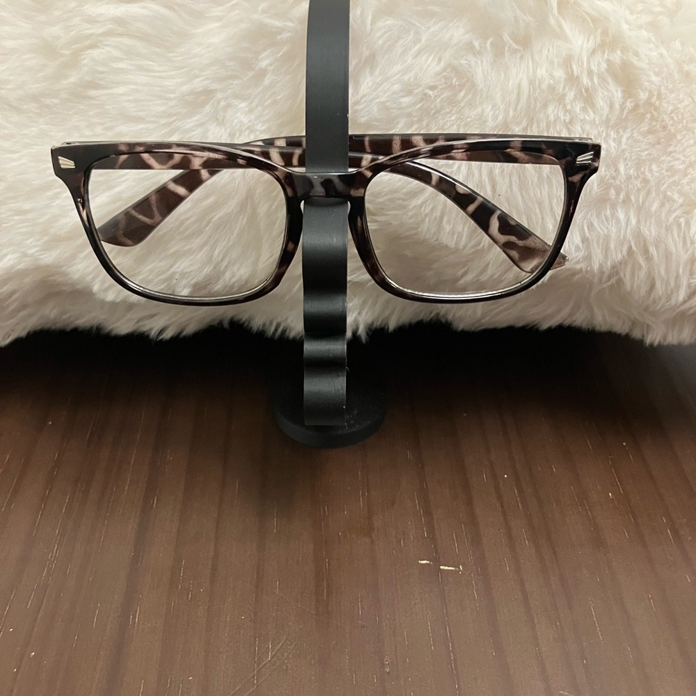 Rectangular Leopard Glasses Brown Pattern